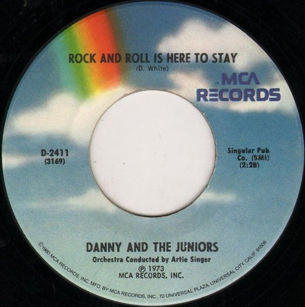 Danny And The Juniors* : At The Hop / Rock And Roll Is Here To Stay (7", Mono, RE, Pin)