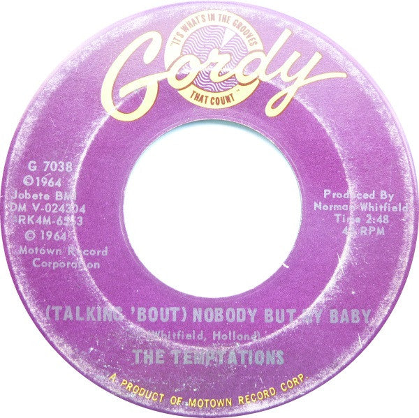 The Temptations : My Girl / (Talking 'Bout) Nobody But My Baby (7", Single)