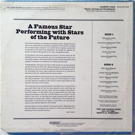 Waylon Jennings And The Kimberlys : Country-Folk (LP, Album, Ind)