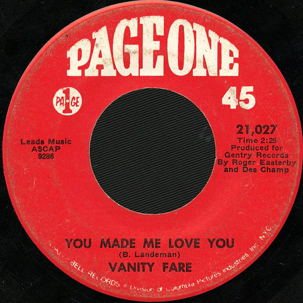 Vanity Fare : Early In The Morning (7", Single)