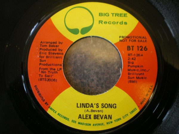 Alex Bevan : Linda's Song (7", Promo)
