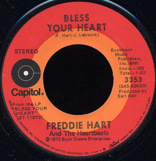 Freddie Hart And The Heartbeats : Bless Your Heart (7", Single, Los)