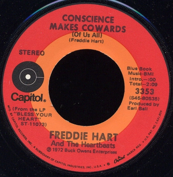 Freddie Hart And The Heartbeats : Bless Your Heart (7", Single, Los)