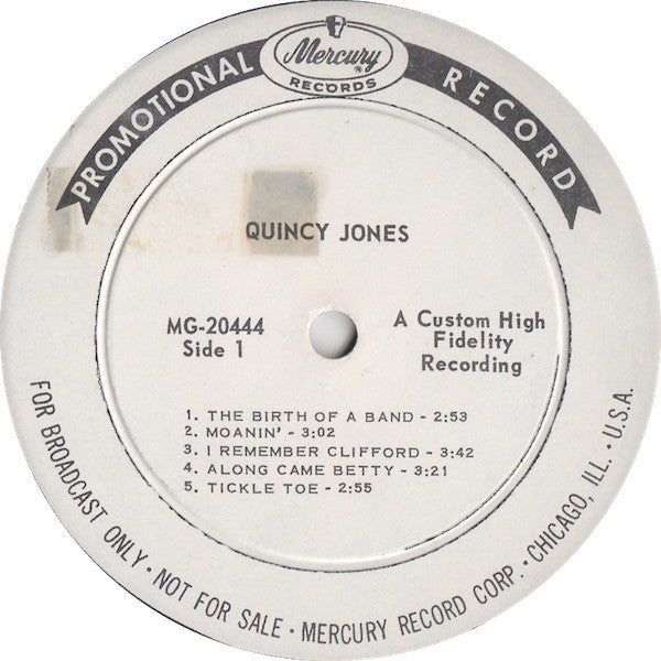 Quincy Jones : The Birth Of A Band (LP, Album, Mono, Promo)