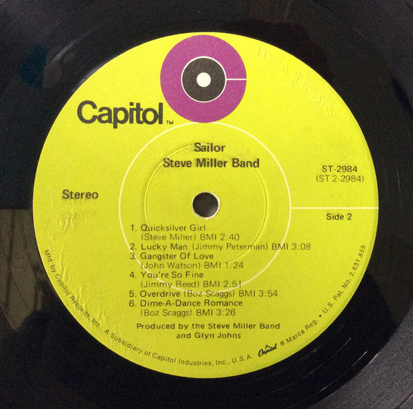 The Steve Miller Band* : Sailor (LP, Album, RP, Win)