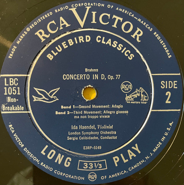 Brahms*, Ida Haendel : Violin Concerto (LP, Mono)