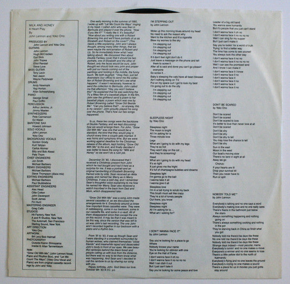 John Lennon & Yoko Ono : Milk And Honey (LP, Album, 53 )