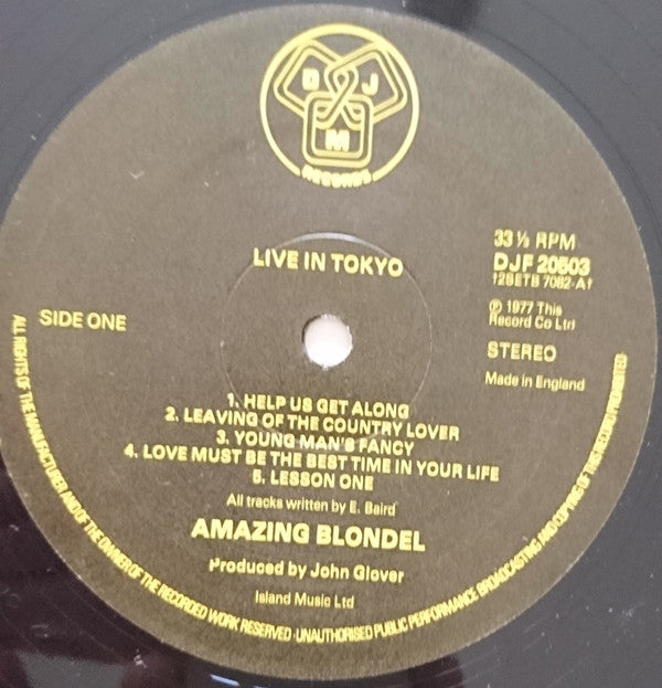 Amazing Blondel : Live In Tokyo (LP, Album)
