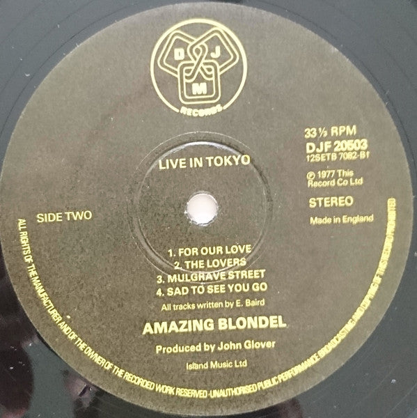 Amazing Blondel : Live In Tokyo (LP, Album)