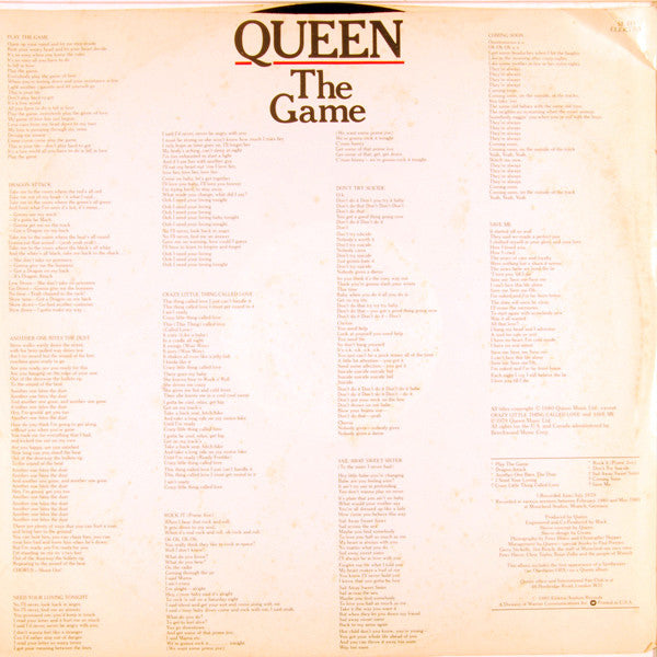 Queen : The Game (LP, Album, AR)
