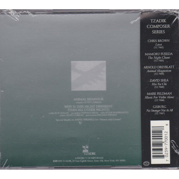 Alvin Curran : Animal Behavior (CD, Album)