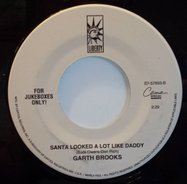 Garth Brooks : The Old Man's Back In Town / Santa Looked A Lot Like Daddy (7", Jukebox)