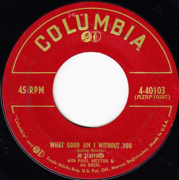 Jo Stafford With Paul Weston & His Orch.* : The Christmas Blues / What Good Am I Without You (7", Single)