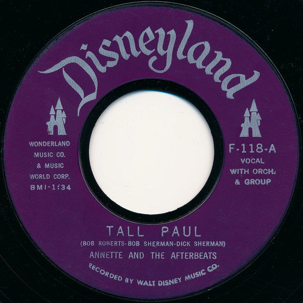 Annette (7) And The Afterbeats : Tall Paul (7", Single, Styrene, Pai)