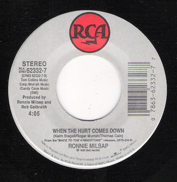 Ronnie Milsap : L.A. To The Moon / When The Hurt Comes Down (7")