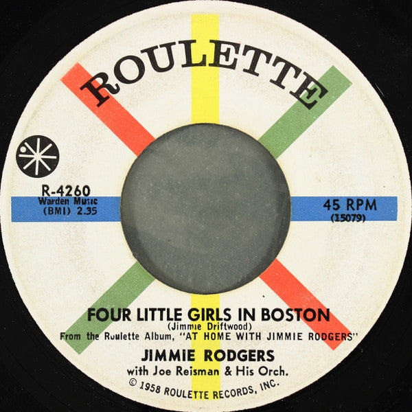 Jimmie Rodgers (2) With Joe Reisman & His Orch.* : The Wreck Of The "John B" / Four Little Girls In Boston (7", Single)