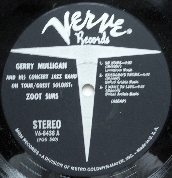 Gerry Mulligan And The Concert Jazz Band* Guest Soloist: Zoot Sims : Gerry Mulligan And The Concert Jazz Band On Tour (LP, Album)