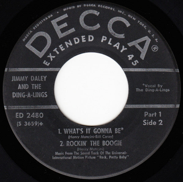 Jimmy Daley And The Ding-A-Lings : Rock Pretty Baby, Part 1 (7", EP, Glo)