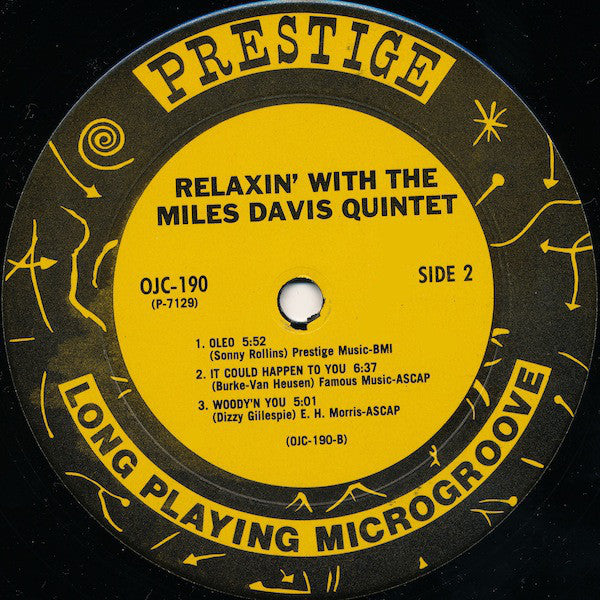 The Miles Davis Quintet : Relaxin' With The Miles Davis Quintet (LP, Album, Mono, RE)
