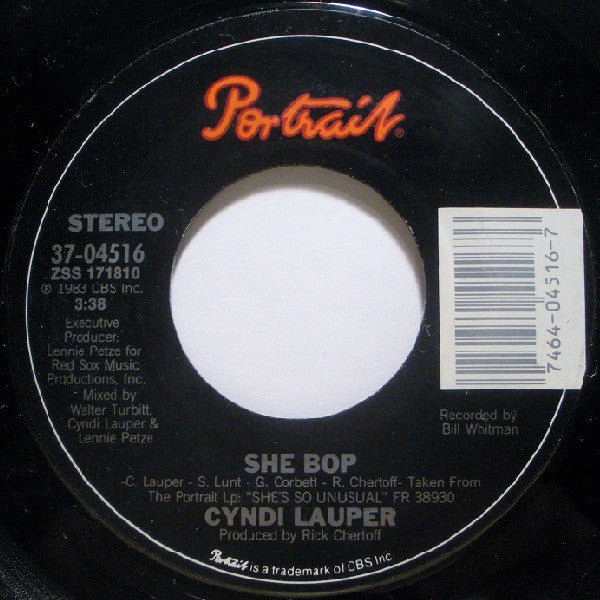 Cyndi Lauper : She Bop (7", Single, Styrene, Pit)