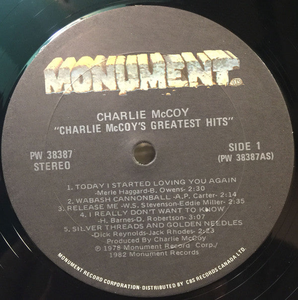 Charlie McCoy : The Greatest Hits Of Charlie McCoy (LP, Comp, RE)