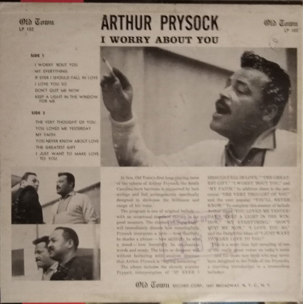 Arthur Prysock : I Worry About You (LP, Album, Mono)