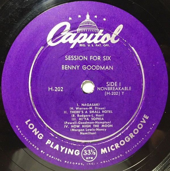 Benny Goodman : Session For Six (10")