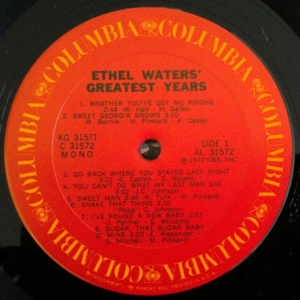 Ethel Waters : Ethel Waters' Greatest Years (2xLP, Album, Comp)