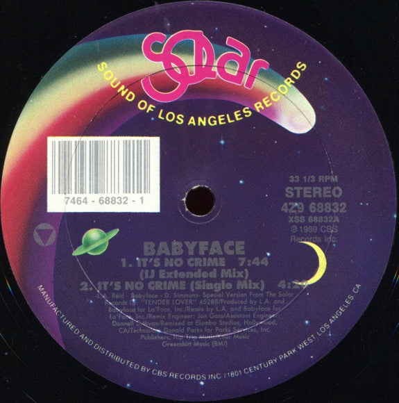 Babyface : It's No Crime (12")