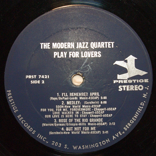 The Modern Jazz Quartet : Plays For Lovers (LP, Comp)