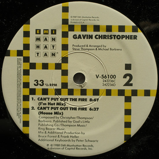 Gavin Christopher : Can't Put Out The Fire (12")