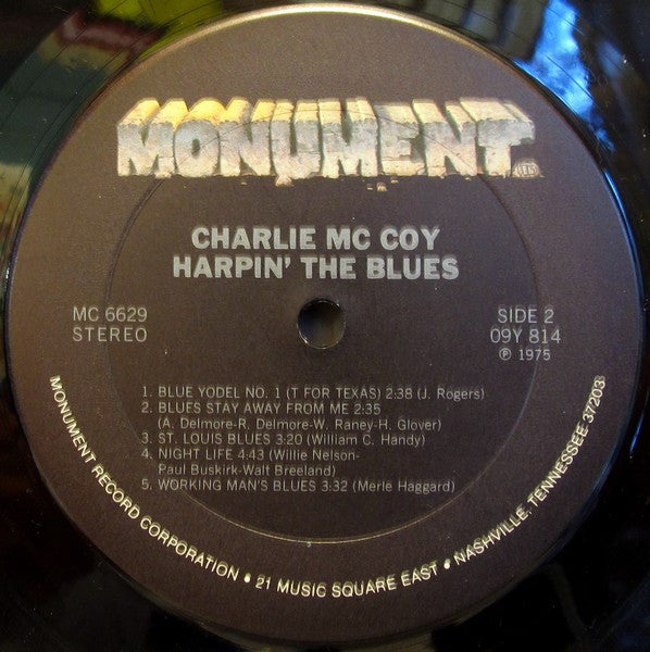 Charlie McCoy : Harpin' The Blues (LP, Album, Club, RE)