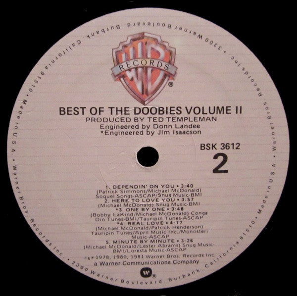 The Doobie Brothers : Best Of The Doobies - Volume II (LP, Comp, Club, Col)