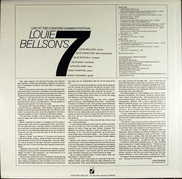 Louie Bellson* : Louie Bellson's 7 - Live At The Concord Summer Festival (LP)