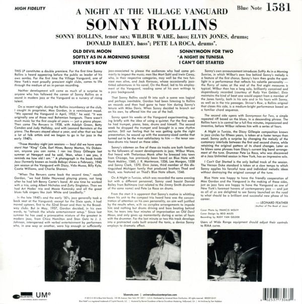 Sonny Rollins : A Night At The "Village Vanguard" (LP, Album, Mono, RE, RM)