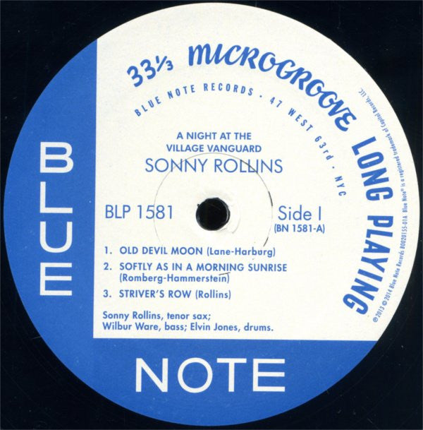 Sonny Rollins : A Night At The "Village Vanguard" (LP, Album, Mono, RE, RM)