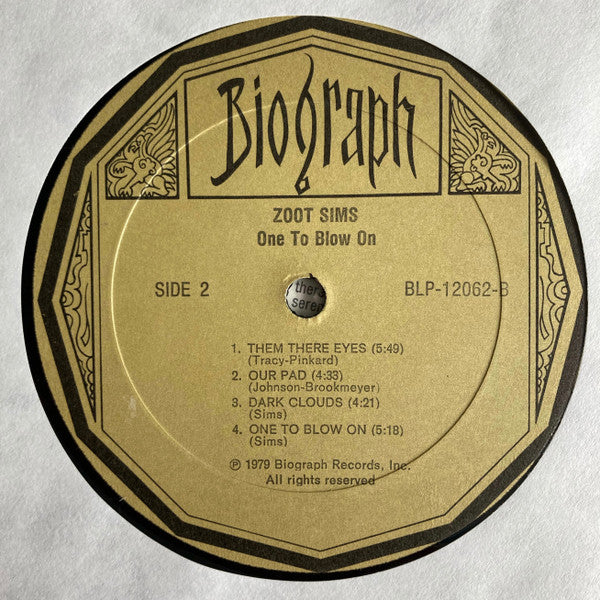 Zoot Sims : One To Blow On (LP, Album, RE)