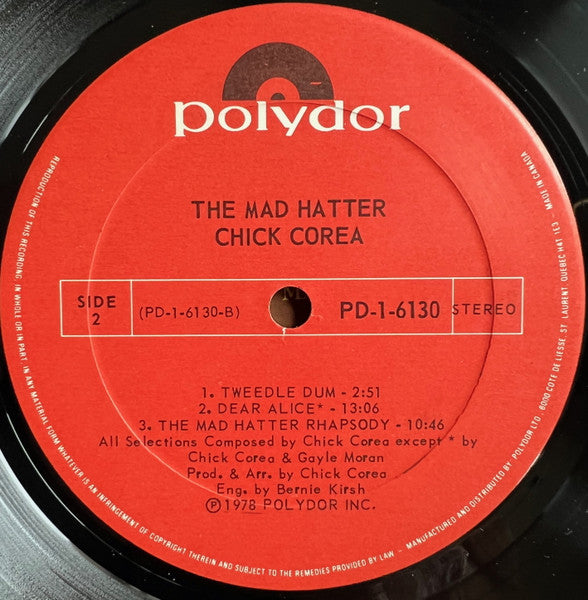 Chick Corea : The Mad Hatter (LP, Album)