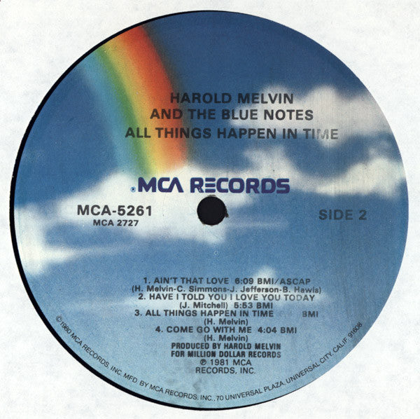 Harold Melvin And The Blue Notes : All Things Happen In Time (LP, Album)