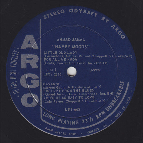 Ahmad Jamal : Happy Moods (LP, Album, Blu)