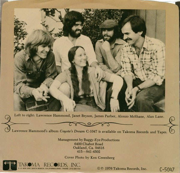 Lawrence Hammond And The Whiplash Band : Light As A Coyote's Dream / Trucker's Nightmare (7", Promo, Pic)