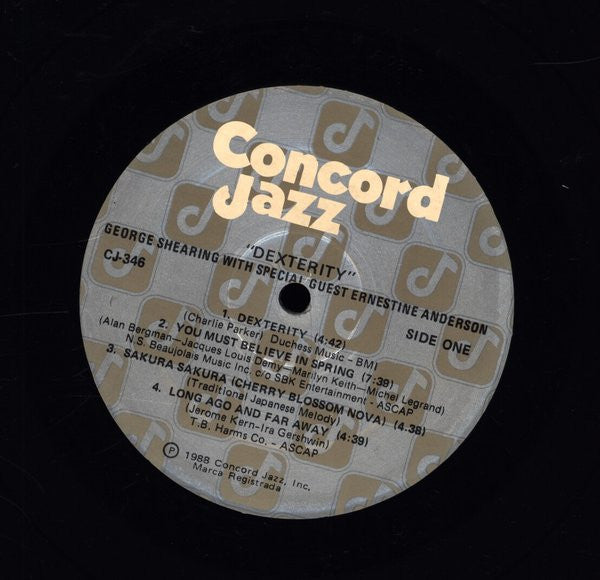 George Shearing With Special Guest Ernestine Anderson : Dexterity (LP, Album)