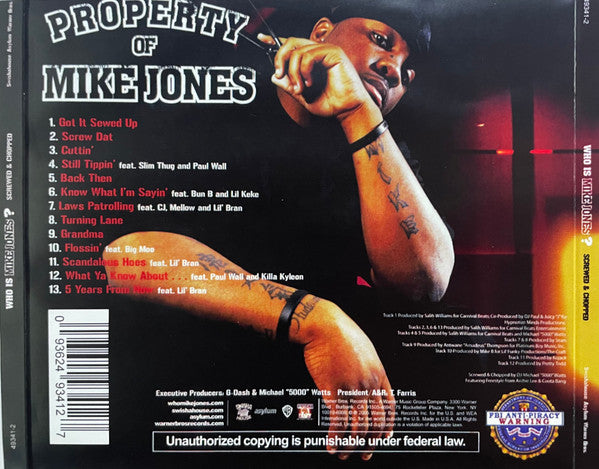 Mike Jones (2) : Who Is Mike Jones? (Screwed & Chopped) (CD, Album)