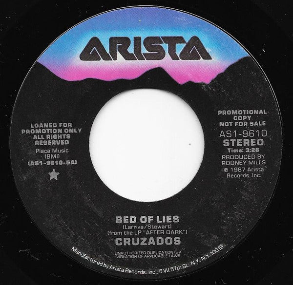 Cruzados : Bed Of Lies (7", Single, Promo)