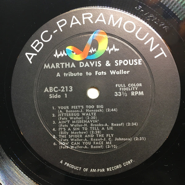 Martha Davis And Spouse : A Tribute To Fats Waller (LP)
