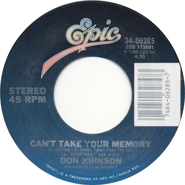 Don Johnson : Heartbeat (7", Single)