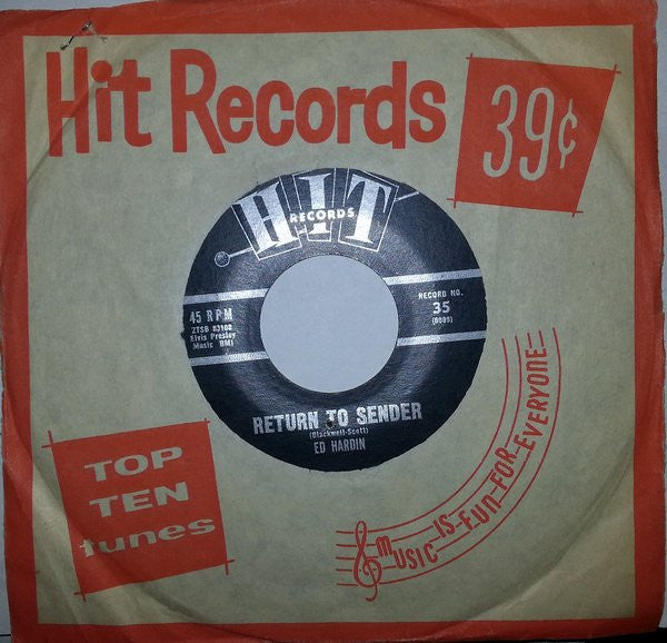 Ed Hardin / Sandy Carmichael : Return To Sender / Don't Go Near The Indians (7", Mono, Styrene)