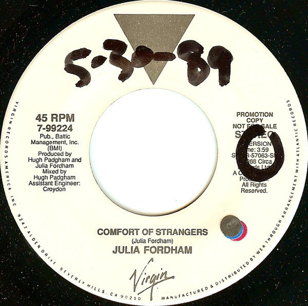 Julia Fordham : Comfort Of Strangers (7", Promo)