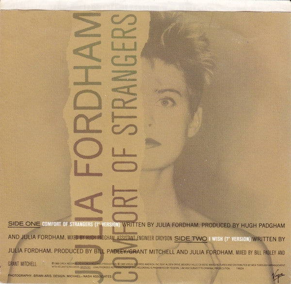 Julia Fordham : Comfort Of Strangers (7", Promo)