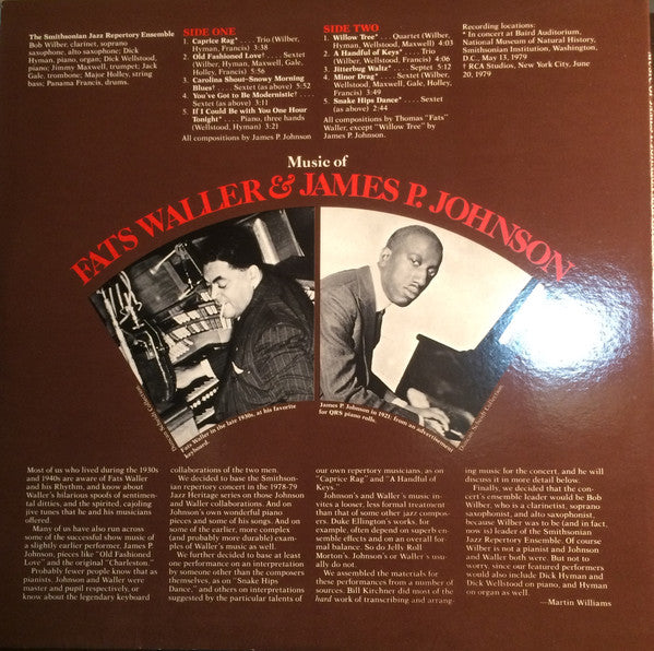 The Smithsonian Jazz Repertory Ensemble : Music Of Fats Waller & James P. Johnson (LP, Album)